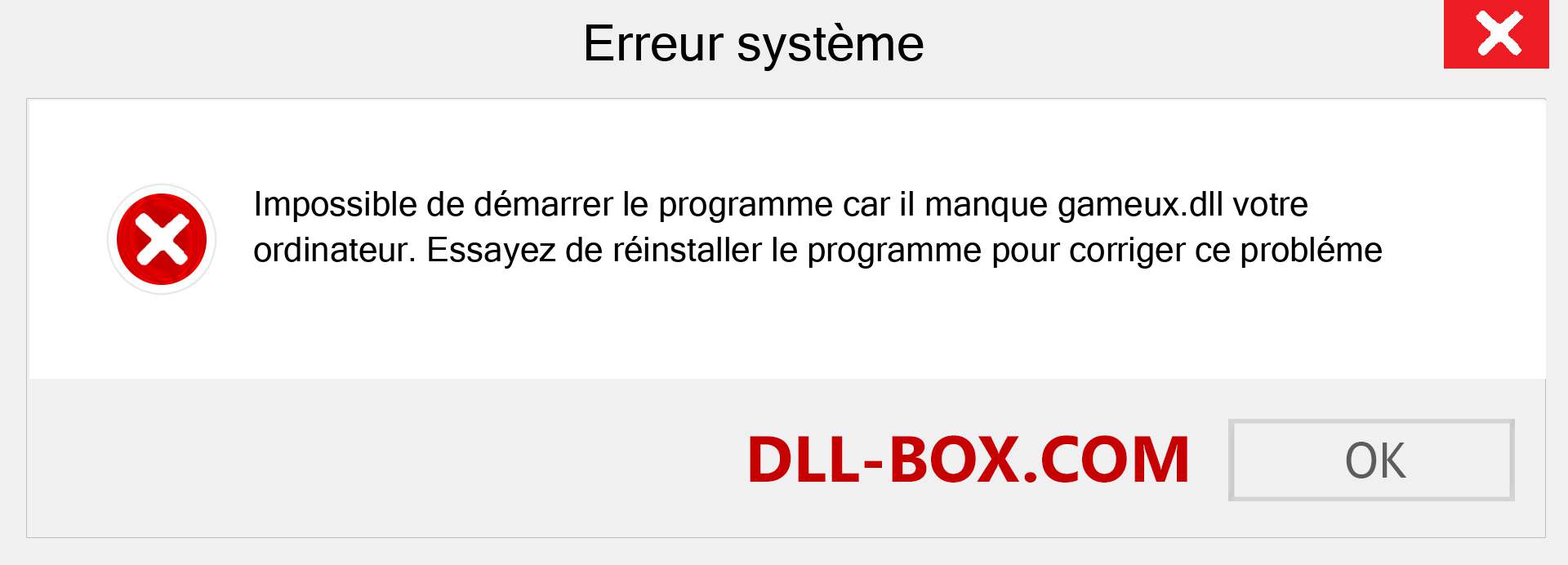 Le fichier gameux.dll est manquant ?. Télécharger pour Windows 7, 8, 10 - Correction de l'erreur manquante gameux dll sur Windows, photos, images